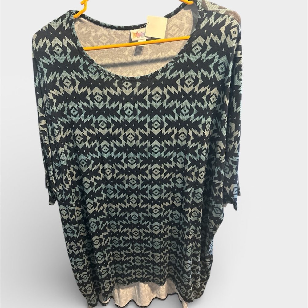 Patterned Blue Women's Top